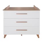 Commode  langer volutive 3 tiroirs  extension totale ole blanc - chne fonc