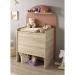 Commode � langer �volutive en bureau - forme arche - arche rouge / marron