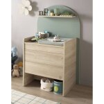 Commode � langer �volutive en bureau - forme arche - arche vert / marron