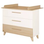 Commode � langer 'theo' avec tiroirs - convertible blanc - ch�ne