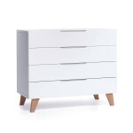 Commode nordic designe pour enfants (4 tiroirs) blanc