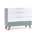 Commode nordic designe pour enfants (4 tiroirs) vert eucalyptus Commode nordic designe pour enfants (4 tiroirs) vert eucalyptus