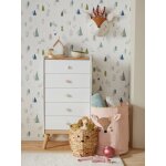 Commode semainier avec poignes personnalisables ligne confetti blanc