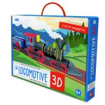 Construis la locomotive 3d bleu