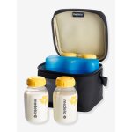 Cooler bag - compartiment et bloc r�frig�rant + 4 biberons noir