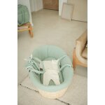 Couffin b�b� en fibres naturelles tress�es vert sauge
