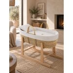 Couffin b�b� matelass� avec support en bois crema