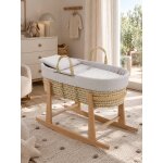 Couffin b�b� matelass� avec support en bois grey / natural