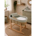 Couffin b�b� matelass� avec support en bois vert