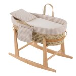 Couffin matelasse + support en bois beige