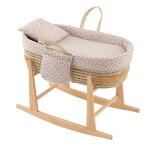 Couffin matelasse + support en bois beige