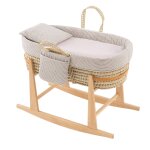Couffin matelasse + support en bois beige