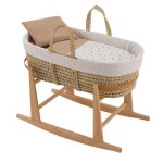 Couffin matelasse + support en bois beige