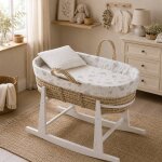Couffin matelasse + support en bois beige