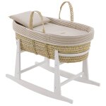 Couffin matelasse + support en bois beige / blanc