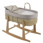 Couffin matelasse + support en bois beige / natural