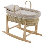 Couffin matelasse + support en bois beige / naturel