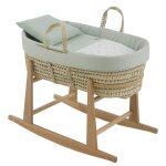 Couffin matelasse + support en bois green / natural