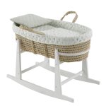 Couffin matelasse + support en bois mint Couffin matelasse + support en bois mint