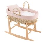 Couffin matelasse + support en bois rose