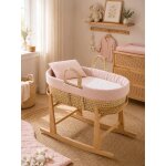 Couffin matelasse + support en bois rose