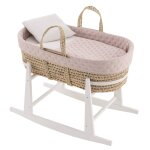 Couffin matelasse + support en bois rose