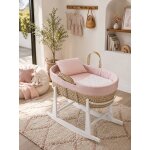 Couffin matelasse + support en bois rose