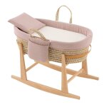 Couffin matelasse + support en bois rose