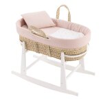 Couffin matelasse + support en bois rose