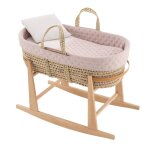 Couffin matelasse + support en bois rose