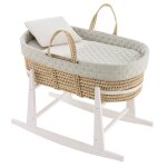 Couffin matelasse + support en bois vert