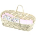 Couffin poupée 50 cm liberty rose beige Couffin poupée 50 cm liberty rose beige