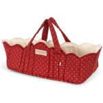 Couffin pour poup�e fraise � pois rouge, blanc