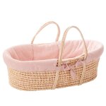 Couffin souple en osier promenade bucolique rose Couffin souple en osier promenade bucolique rose