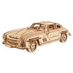 Coup� sport � aileron maquette en bois � construire, puzzle 3d m�canique avec portes papillon brown