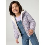 Coupe - vent fille � capuche r�versible l�opard / sherpa vanille