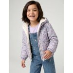 Coupe - vent fille � capuche r�versible l�opard / sherpa vanille