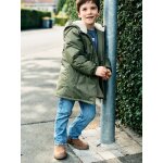 Coupe vent long enfant gar�on olive