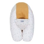 Coussin d'allaitement et de grossesse 3en1 multirelax �ponge jaune pois blanc