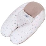 Coussin d'allaitement et de grossesse 3en1 multirelax �ponge noisette pois blanc