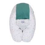 Coussin d'allaitement et de grossesse 3en1 multirelax �ponge vert pois blanc