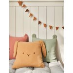 Coussin animal en gaze de coton personnalisable cannelle