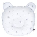 Coussin anti t�te plate en coton stella stella, imprim� �toiles blanc,