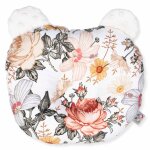 Coussin anti t�te plate r�versible en minky n�o vintage imprim� floral, be