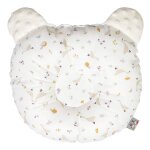 Coussin anti t�te plate r�versible en minky sidonia, beige, �cru, blanc