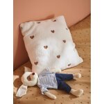 Coussin en bouclette coeur �cru