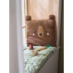 Coussin carré ourson en sherpa brun Coussin carré ourson en sherpa brun