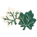 Coussin chambre enfant petites feuilles little fall vert