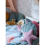 Coussin coquillage sous l ocan bleu / gris