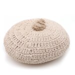 Coussin coton rond crochet lenka ecru